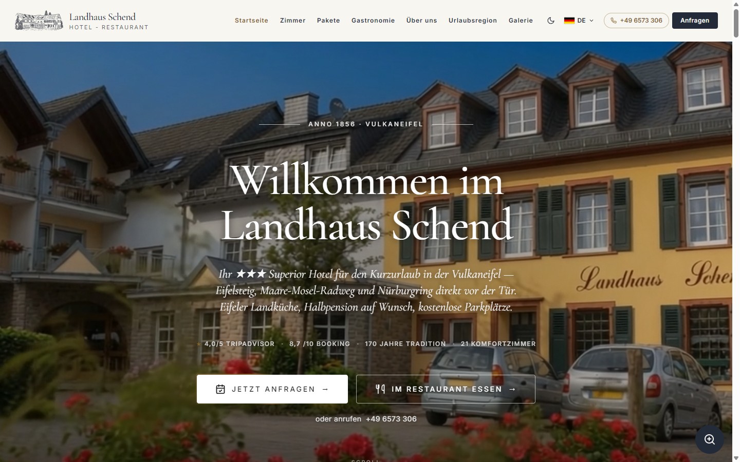 Landhaus Schend — neue Website
